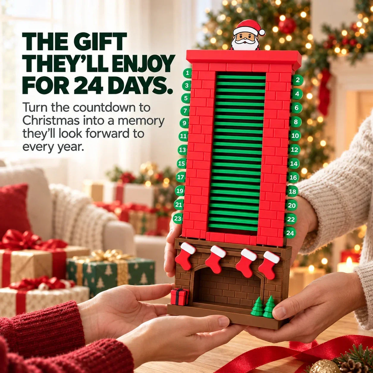 24-Day Santa Chimney Christmas Countdown Calendar