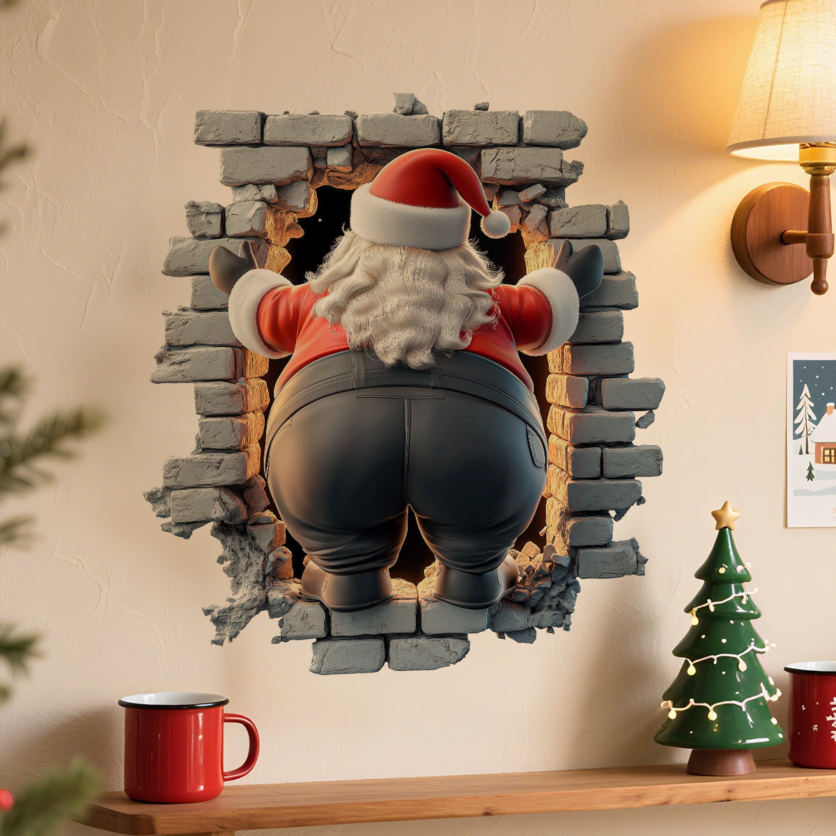 🎄🎅 3D Christmas Wall Stickers – Creative Holiday Home Decor