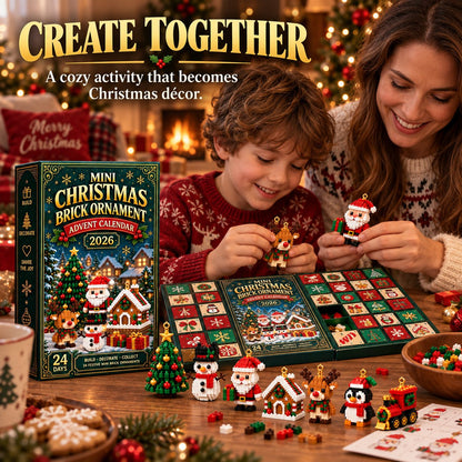 🎄 24-Day Mini Christmas Ornament Advent Calendar | 24 unique festive buildable designs with hanging loops—perfect for decorating Christmas trees, wreaths, and holiday displays 🧱