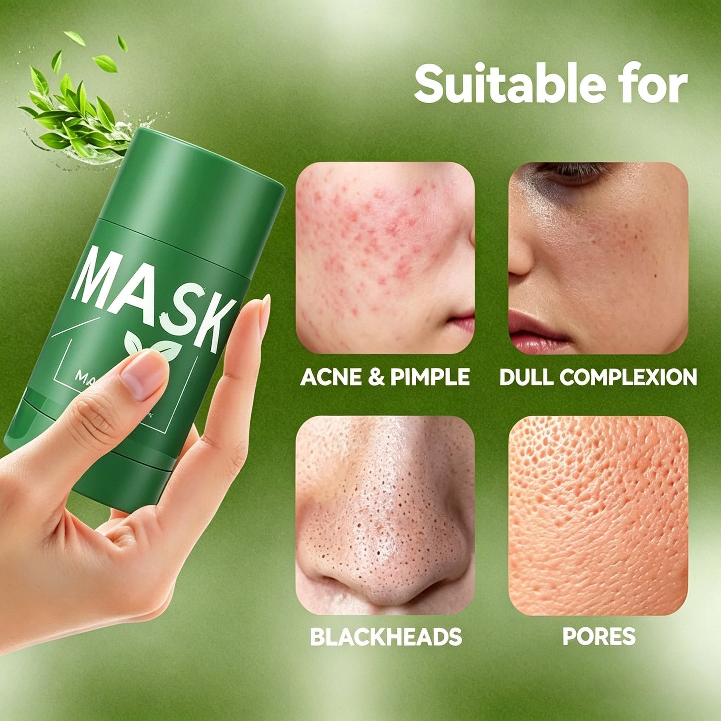 Lovessabeauty Green Tea Deep Cleanse Mask Stick – Pore Refining & Oil Control Clay Mask