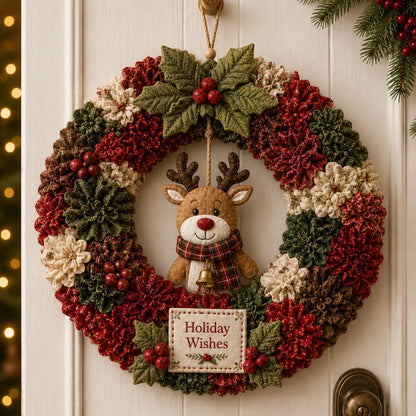🎄✨ DIY 3D Fabric Poke Christmas Wreath Kit – With Tutorial & Guide Included ❤️❤️
