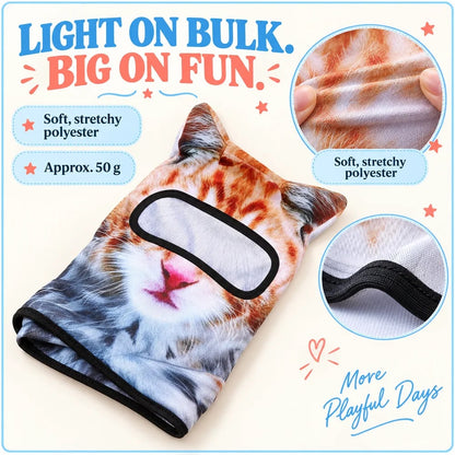 🐆❄️ Snow Leopard 3D Cat Balaclava with Ears – Cozy Full-Face Ski Hood