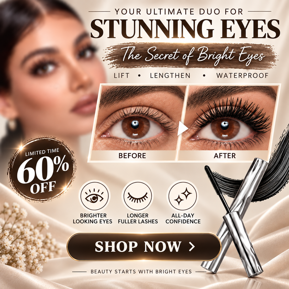 💜Waterproof Curling & Lengthening Mascara