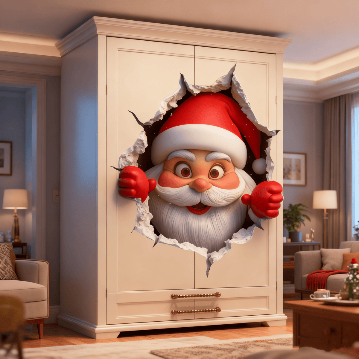 🎄🎅 3D Christmas Wall Stickers – Creative Holiday Home Decor